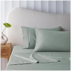 Accessorize 400TC Sage Bamboo Cotton Sheet Set 40cm Wall Single