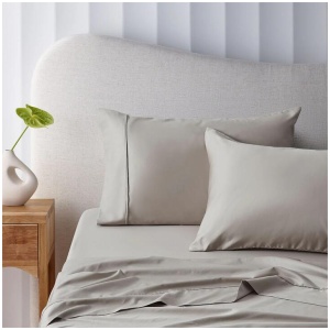 Accessorize 400TC Stone Bamboo Cotton Mega / Super Sheet Set 50cm Wall Queen