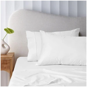 Accessorize 400TC White Bamboo Cotton Sheet Set 40cm Wall King