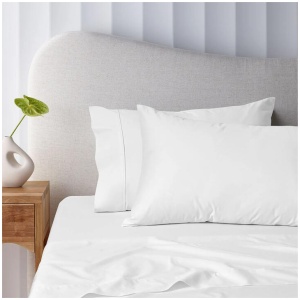 Accessorize 400TC White Bamboo Cotton Sheet Set 40cm Wall King Single