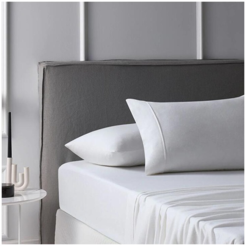 Accessorize Cotton Flannelette Sheet Set 40cm Wall White Queen