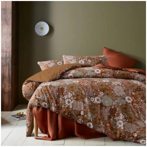 Accessorize Rainbow Garden Autumn Washed Cotton Quilt Cover Set Queen