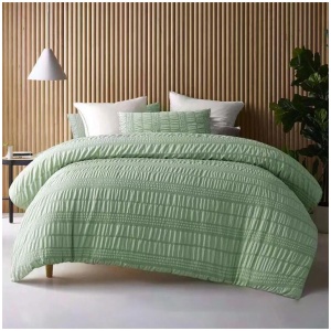 Accessorize Seersucker Sage Polyester Quilt Cover Set King