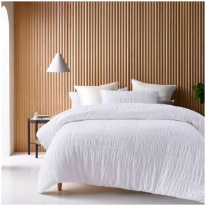Accessorize Seersucker White Quilt Cover Set King