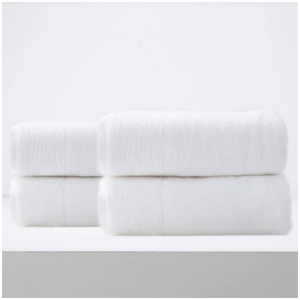 Aireys 650 GSM Zero Twist 4 Pack Snow Bath Sheet by Renee Taylor