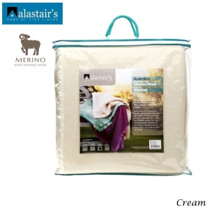 Alastairs 375GSM Australian Merino Wool Blanket Cream - King