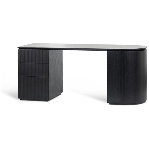 Albina 1.77m Left Drawer Office Desk - Black Oak by Interior Secrets - AfterPay Available