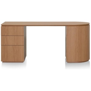 Albina 1.77m Left Drawer Office Desk - Natural Oak by Interior Secrets - AfterPay Available