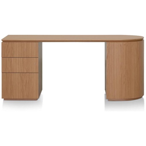 Albina 1.77m Left Drawer Office Desk - Natural Oak by Interior Secrets - AfterPay Available