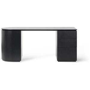 Albina 1.77m Right Drawer Office Desk - Black Oak by Interior Secrets - AfterPay Available