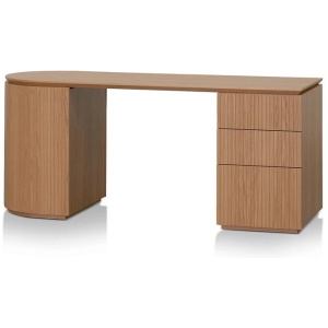 Albina 1.77m Right Drawer Office Desk - Natural Oak by Interior Secrets - AfterPay Available