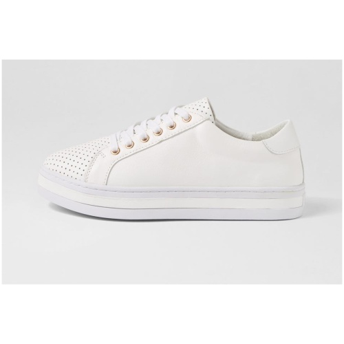 Alfie & Evie Paradise Al White Leather White Sneakers Womens Shoes Casual Casual Sneakers