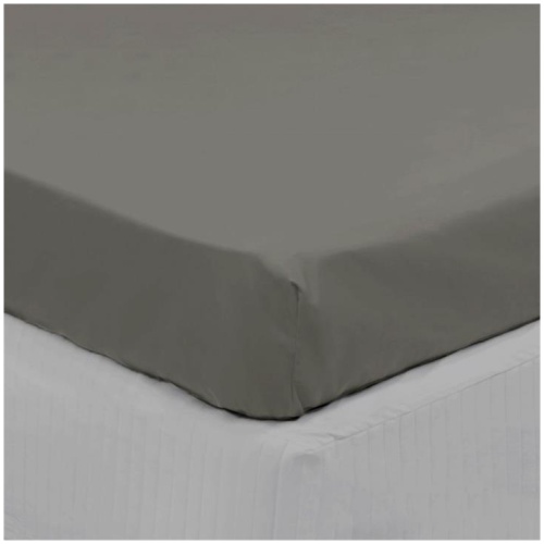 Algodon 300TC Cotton Fitted Sheet Long Single Size Charcoal