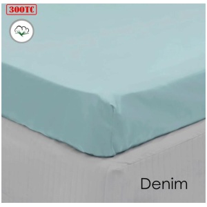 Algodon 300TC Cotton Fitted Sheet Long Single Size Denim