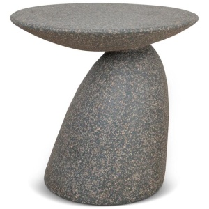 Almas 60cm Fibre Glass Side Table - Charcoal Latte by Interior Secrets - AfterPay Available