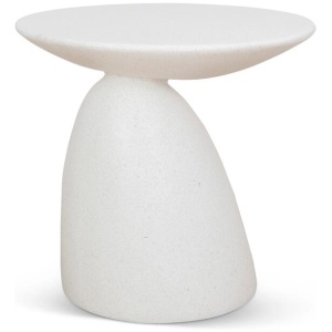 Almas 60cm Fibre Glass Side Table - White by Interior Secrets - AfterPay Available