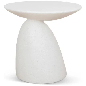 Almas 60cm Fibre Glass Side Table - White by Interior Secrets - AfterPay Available