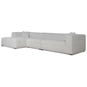 Almira 4 Seater Left Chaise Sofa - Pearl Boucle by Interior Secrets - AfterPay Available
