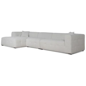 Almira 4 Seater Left Chaise Sofa - Pearl Boucle by Interior Secrets - AfterPay Available