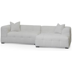 Almira Right Chaise Sofa - Pearl Boucle by Interior Secrets - AfterPay Available