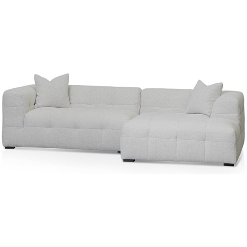 Almira Right Chaise Sofa - Pearl Boucle by Interior Secrets - AfterPay Available