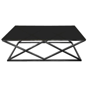 Alsea Coffee Table Black Base - Black Glass