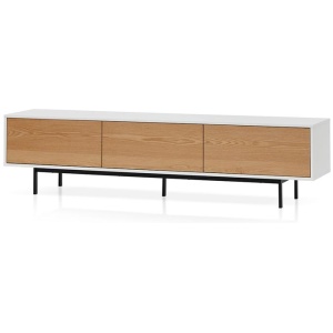 Alto 2m Wooden TV Entertainment Unit With Natural Drawers - White Frame by Interior Secrets - AfterPay Available