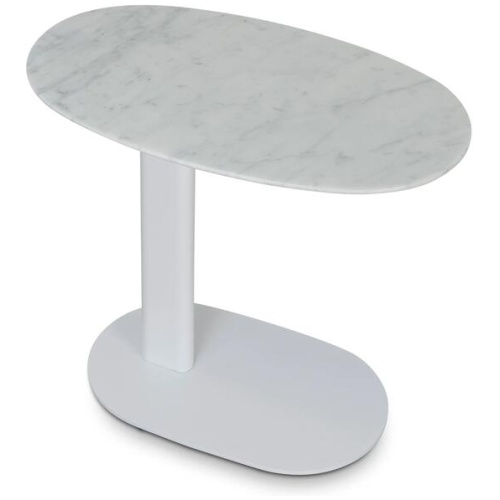 Alwin 60cm Marble Side Table - White Base by Interior Secrets - AfterPay Available