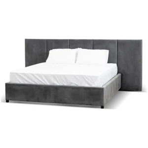 Amado King Bed Frame - Charcoal Velvet with Storage by Interior Secrets - AfterPay Available