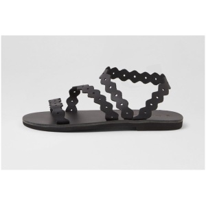 Ammos Ikaria Sandal Af Black Leather Black Sandals Womens Shoes Casual Sandals Flat Sandals