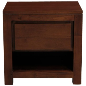 Amsterdam Solid Mahogany Timber 1 Drawer Bedside Table (Mahogany)