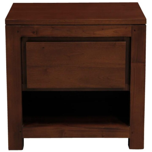 Amsterdam Solid Mahogany Timber 1 Drawer Bedside Table (Mahogany)