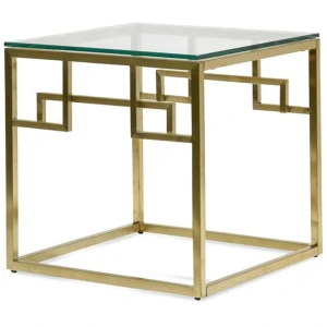 Anderson Side Table - Glass Top - Brushed Gold Base by Interior Secrets - AfterPay Available