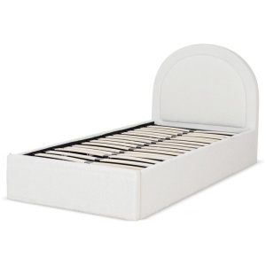Antoni Single Sized Bed Frame - Antique White Boucle with Storage by Interior Secrets - AfterPay Available