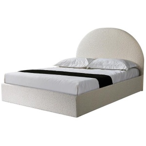 Antonia King Bed Frame - Antique White Boucle with Storage by Interior Secrets - AfterPay Available