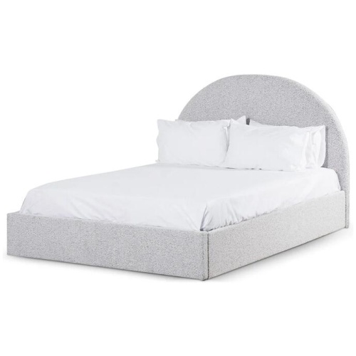 Antonia King Bed Frame - Cloudy Pepper Boucle with Storage by Interior Secrets - AfterPay Available