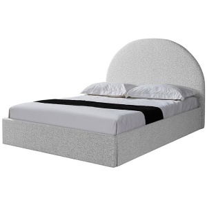 Antonia Queen Bed Frame - Cloudy Pepper Boucle with Storage by Interior Secrets - AfterPay Available