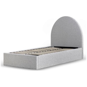 Antonia Single Bed Frame - Cloudy Pepper Boucle with Storage by Interior Secrets - AfterPay Available