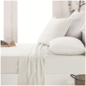 Apartmento Easy-care Micro Flannelette Sheet Set Snow King Single