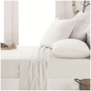 Apartmento Easy-care Micro Flannelette Sheet Set Snow King Single