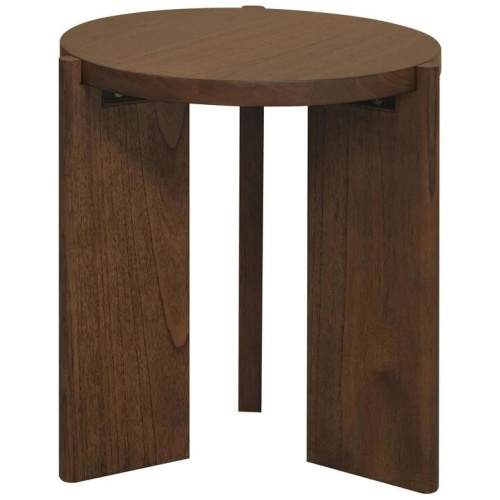 Apollo Round Solid Timber Side Table (Walnut)