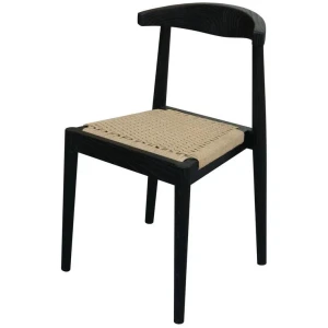 Arden Solid Oak Dining Chair with Loom (Black)