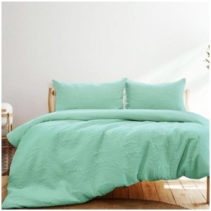 Ardor Chateau Aqua Green Embossed Quilt Cover Set Queen