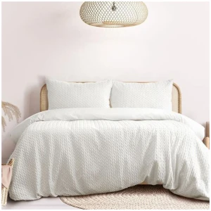 Ardor Embossed Quilt Cover Set Bondi White King