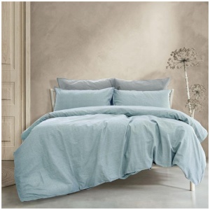Ardor Embre Chambray Linen Look 100% Cotton Quilt Cover Set Queen