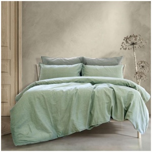 Ardor Embre Seagrass Linen Look 100% Cotton Quilt Cover Set King