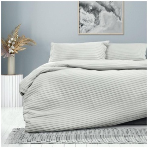 Ardor London Silver Embossed Quilt Cover Set Queen