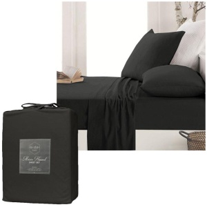 Ardor Micro Flannel Sheet Set Charcoal King