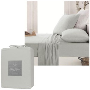 Ardor Micro Flannel Sheet Set Silver Mega Queen
