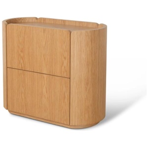 Arnar 60cm Bedside Table - Natural Oak by Interior Secrets - AfterPay Available